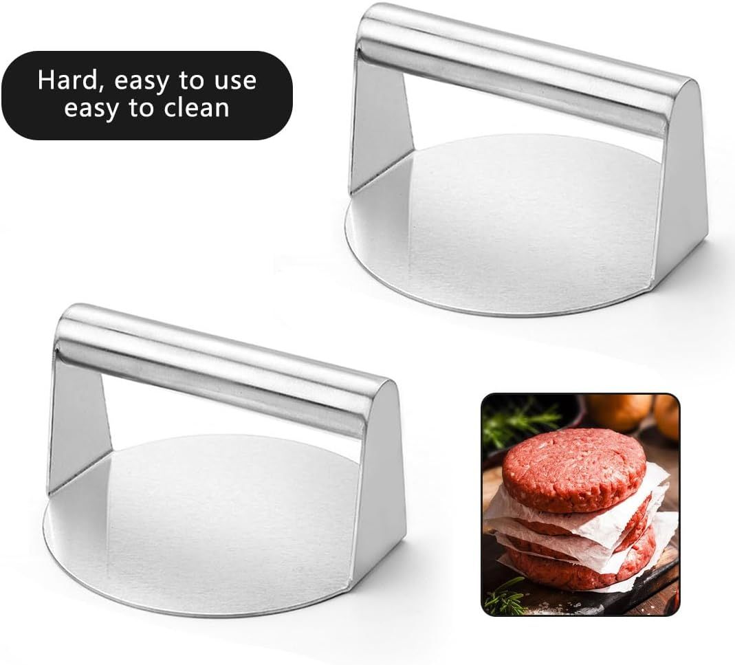Stainless Steel Burger Press, 5.51-Inch Heavy-Duty Smash Burger Maker