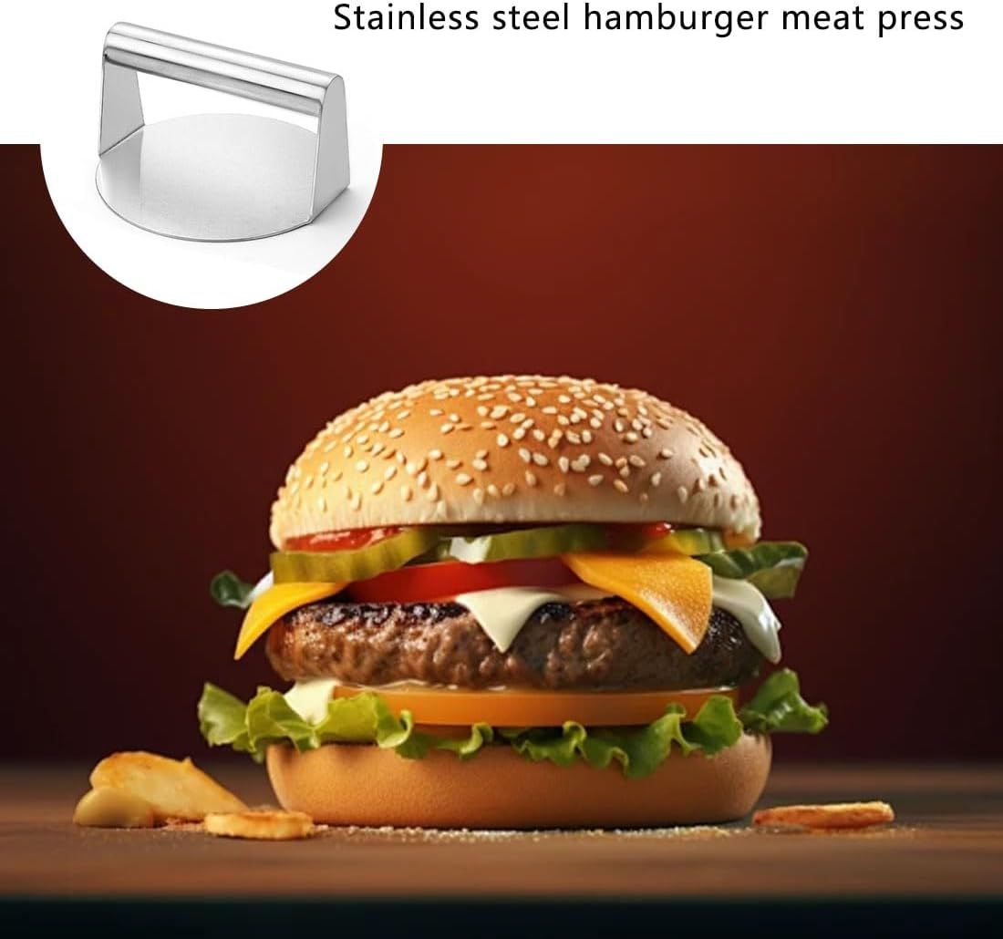 Stainless Steel Burger Press, 5.51-Inch Heavy-Duty Smash Burger Maker