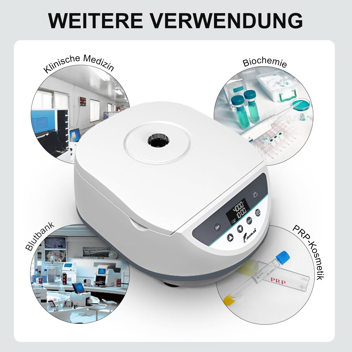 Laboratory Centrifuge Machine for PRP PRF 500-5000RPM 6 Speed Rotor Tabletop Centrifugal Machine for 2/5/10/15ml Tube