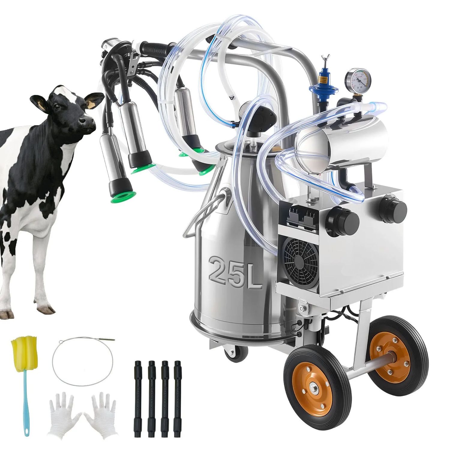 Stainless Steel Milking Milker , Electric Milking Machine 25L