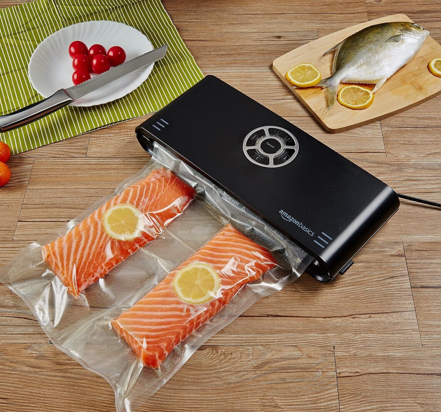 Vacuum Sealer, 30 cm seam + vacuum bag roll, black