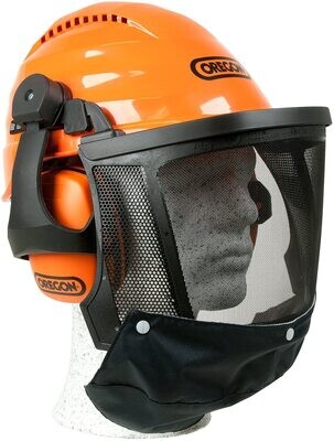 Professional Chainsaw Safety Helmet with Mesh Visor &amp; Ear Protection – Orange