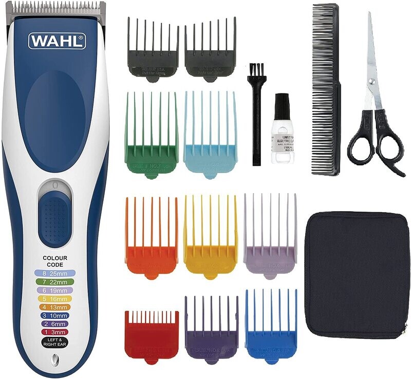 Colour Pro Cordless Clipper, Rechargeable Hair Clipper with Adjustable Guide Combs, Professional Hair Cutting Kit for Home Use