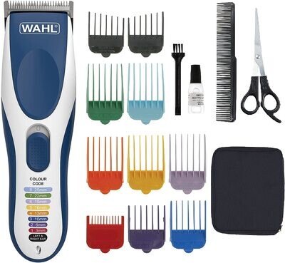 Colour Pro Cordless Clipper, Rechargeable Hair Clipper with Adjustable Guide Combs, Professional Hair Cutting Kit for Home Use