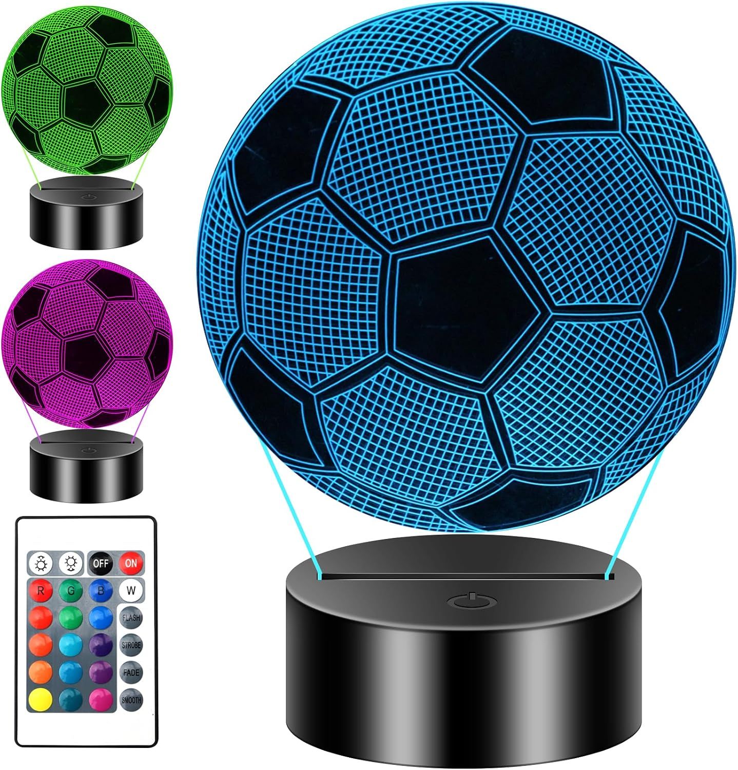 Kids Football Night Light 3D Illusion Lamp
