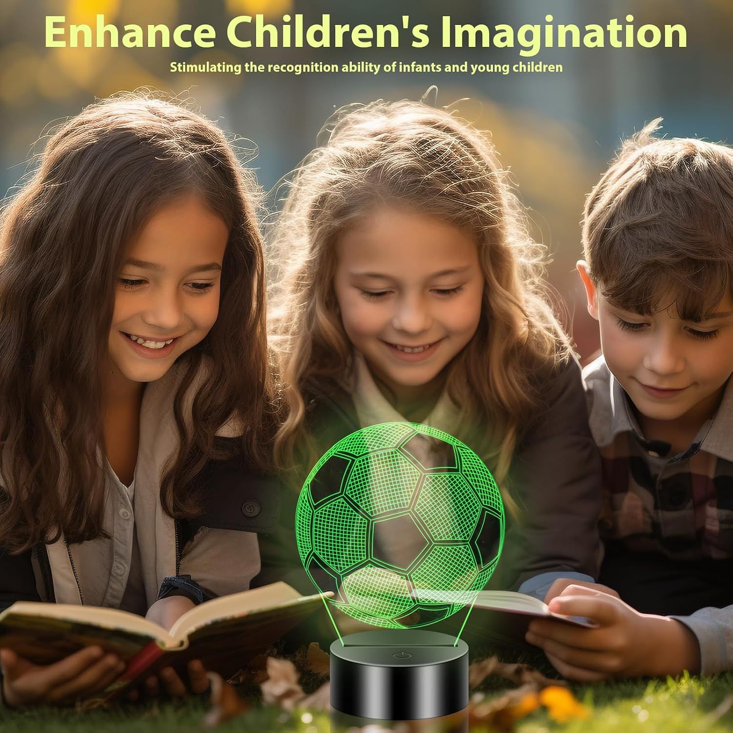 Kids Football Night Light 3D Illusion Lamp