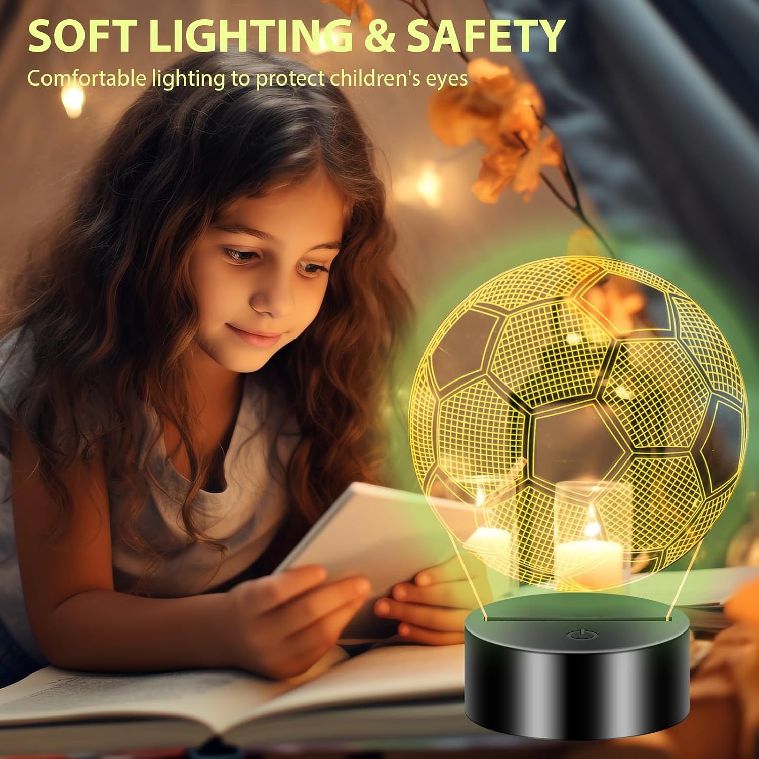 Kids Football Night Light 3D Illusion Lamp