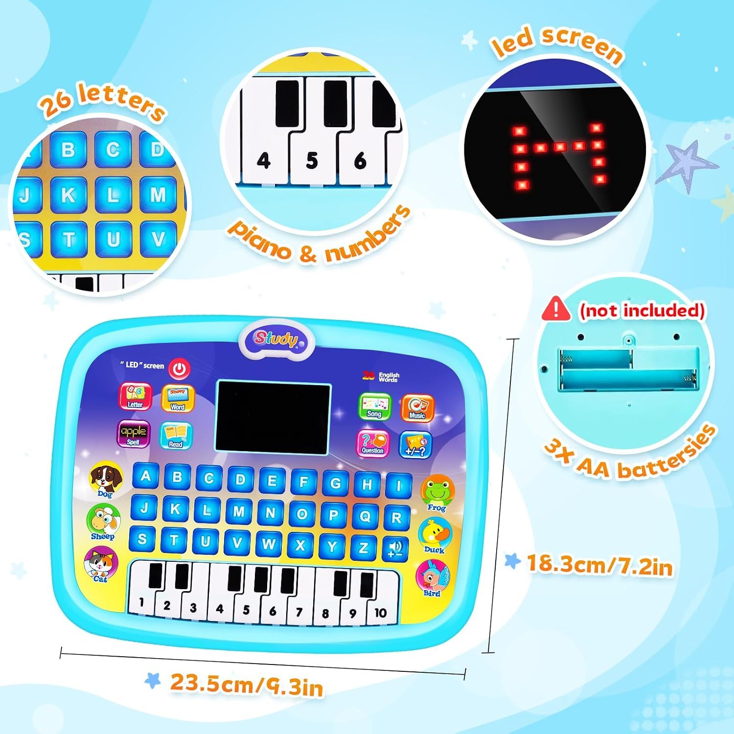 Spanish-English Tablet Bilingual Educational Toy with LCD Screen