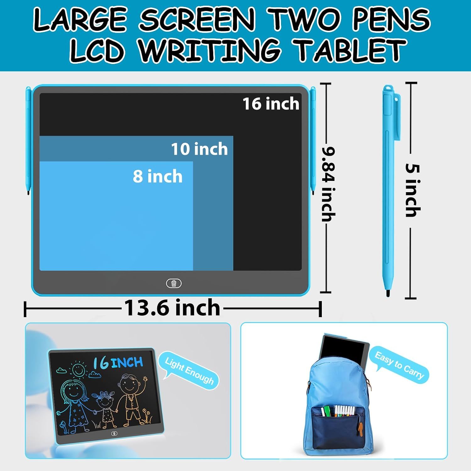 16 Inch LCD Writing Tablet Reusable Drawing Board