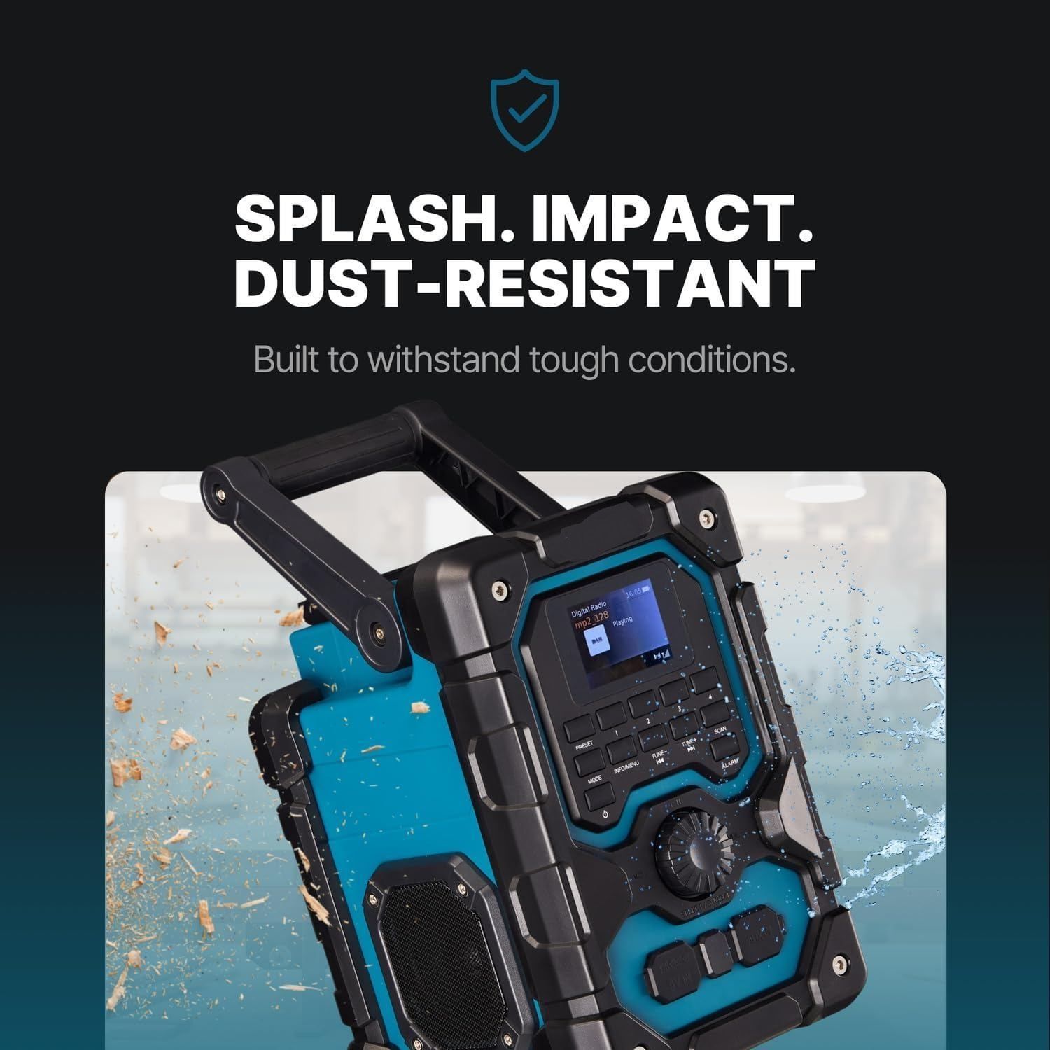 16W DAB+ FM Cordless Site Radio Bluetooth