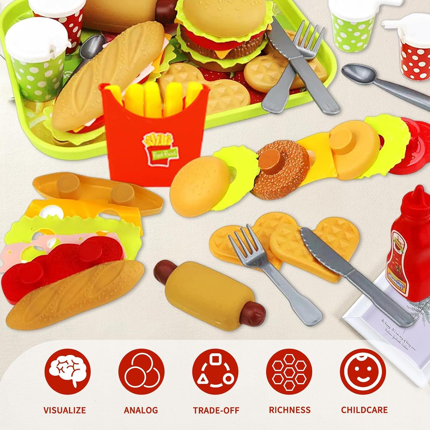 Pretend Play Kids Food Set