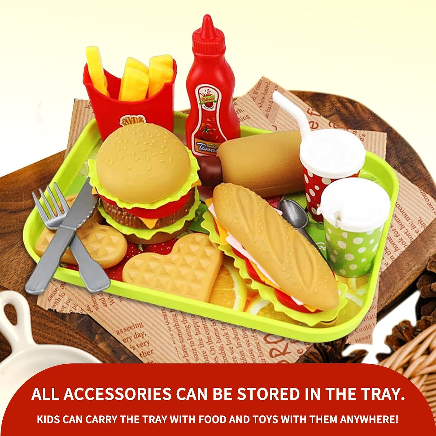 Pretend Play Kids Food Set