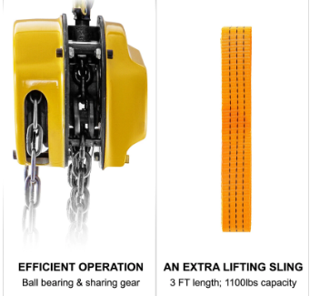 0.5 Ton Manual Chain Hoist Block Anti Rust Lifting Pulley with 6m Chain