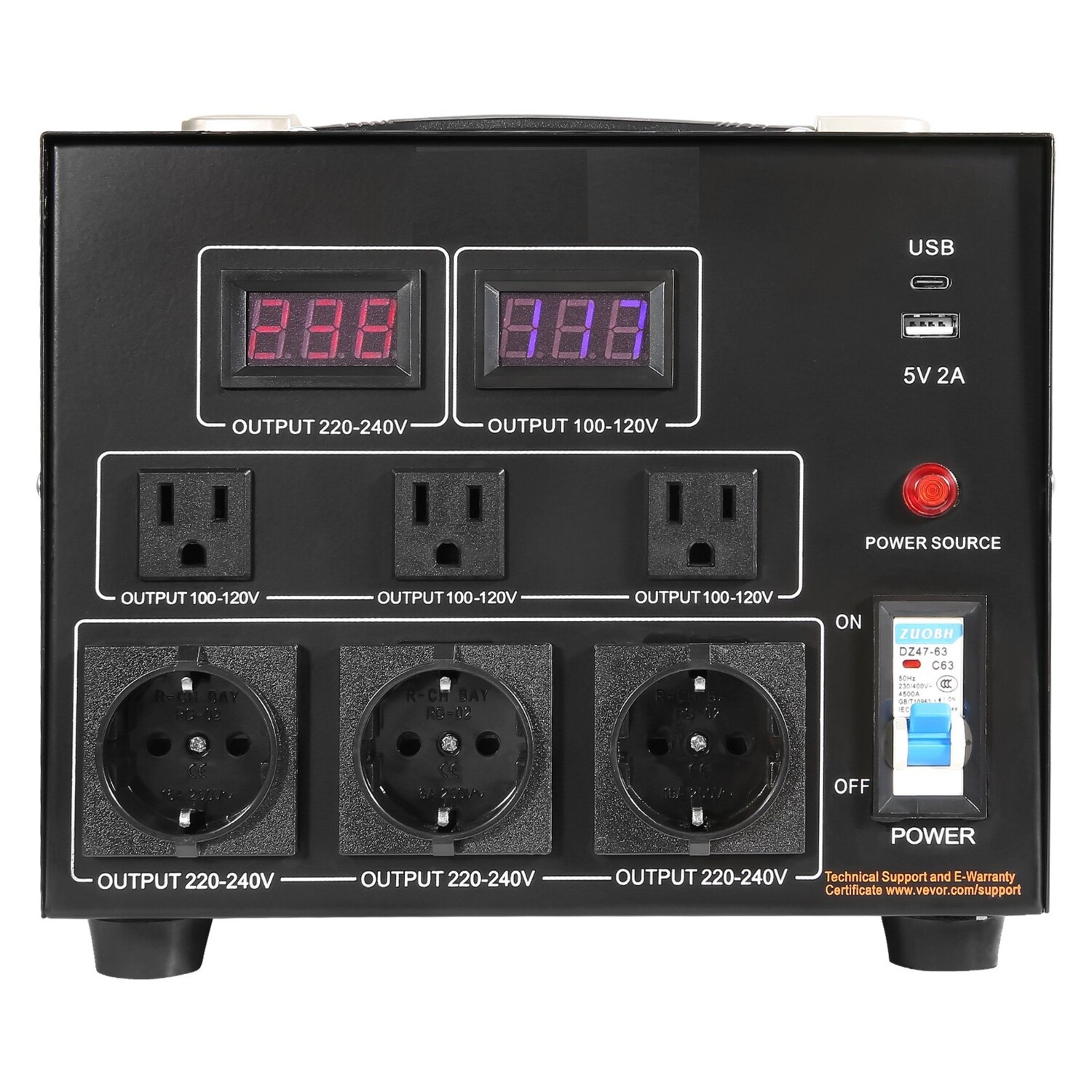 5000W Heavy Duty Step-Up/Step-Down Transformer - Converts 110V to 220V for Reliable Power Supply