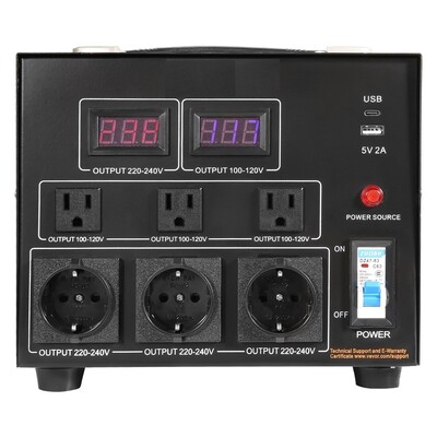 5000W Heavy Duty Step-Up/Step-Down Transformer - Converts 110V to 220V for Reliable Power Supply