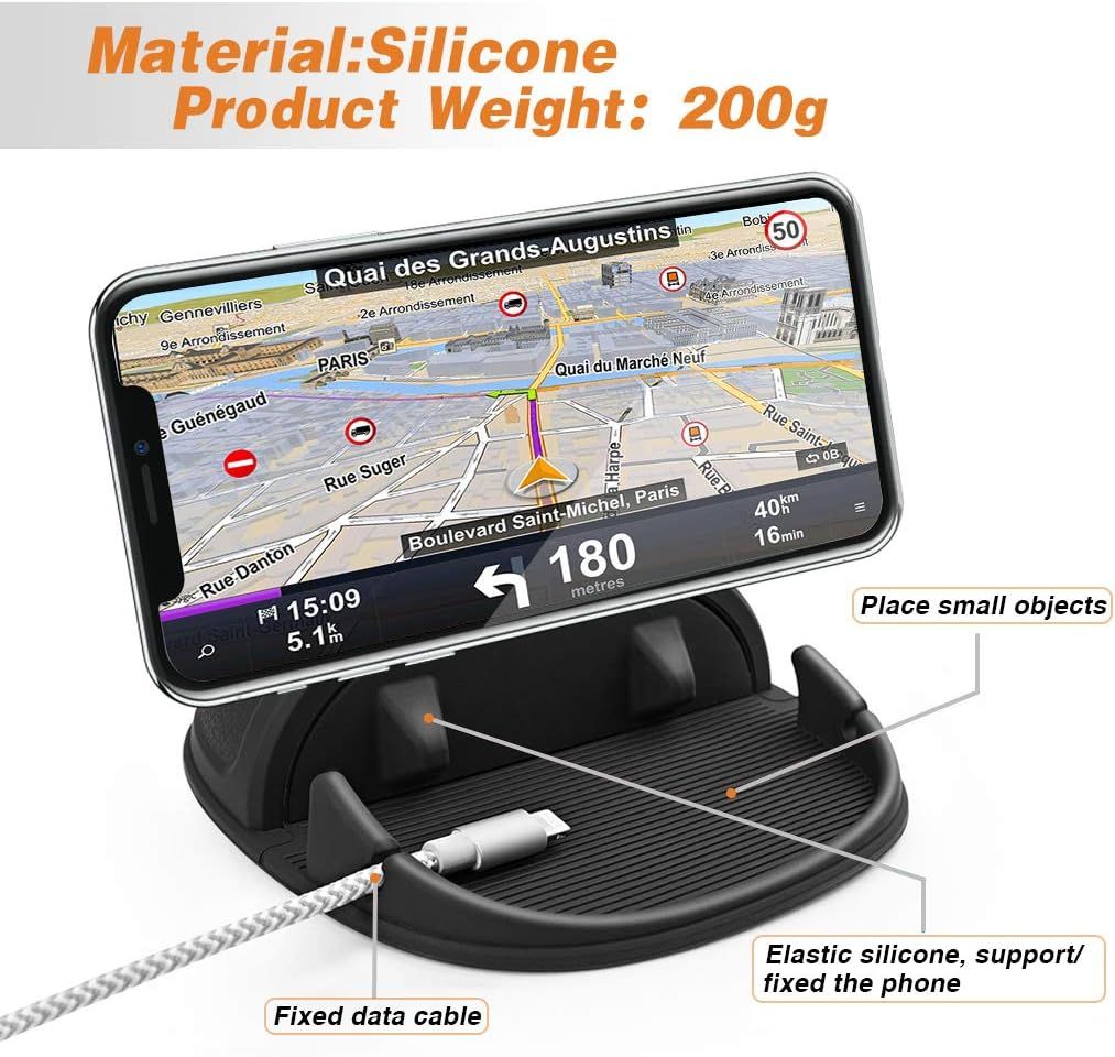 Universal Car Phone Holder Silicone Dashboard Mount Non-Slip Mat Stand for Smartphones
