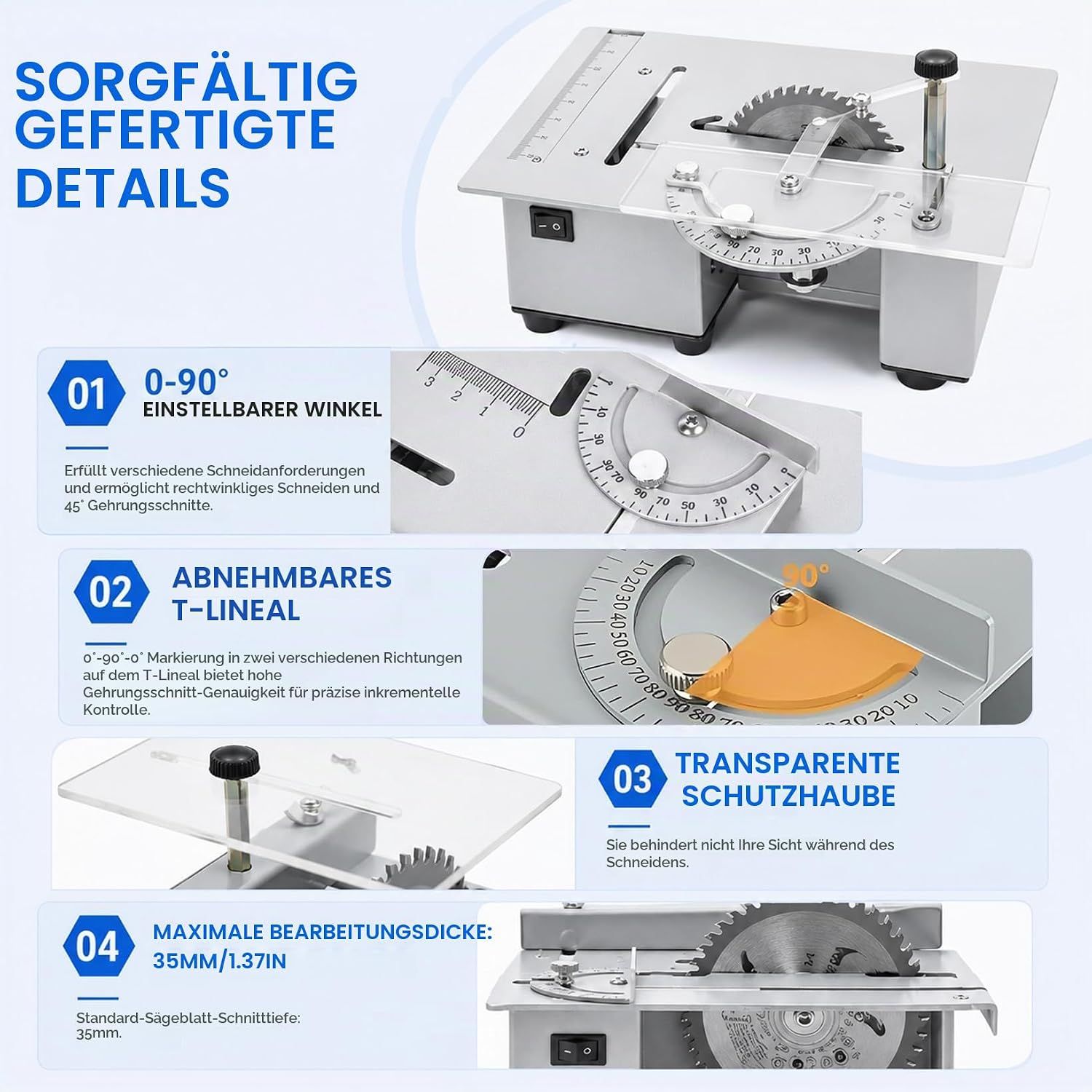 150W Mini Table Saw 0-7000RPM
