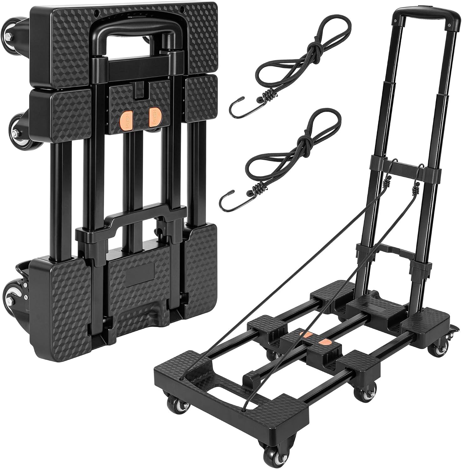 Folding Hand Truck, 225KG Load Capacity Heavy Duty Dolly Cart