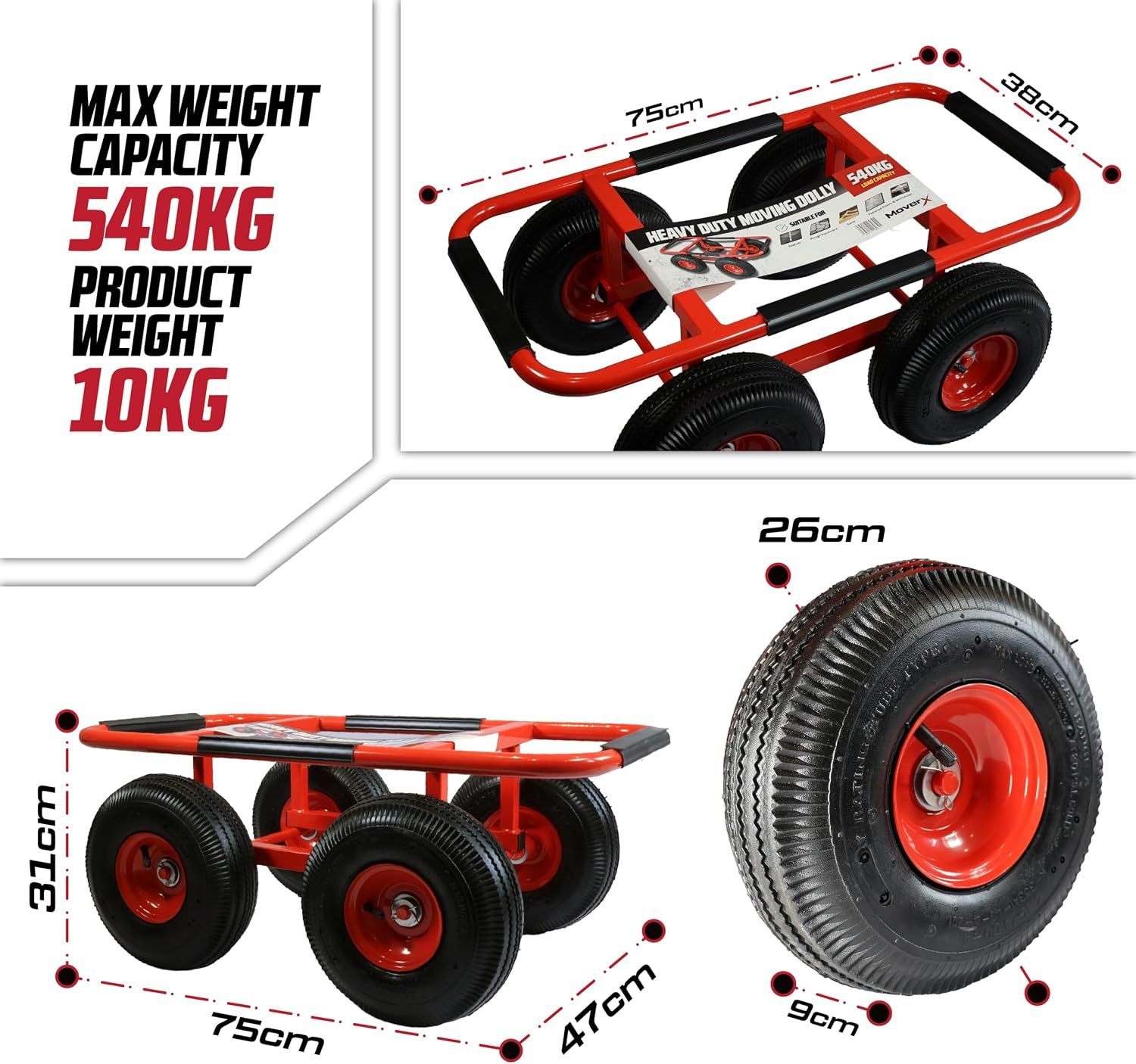 Heavy-Duty Industrial Platform Trolley – 540 kg Capacity
