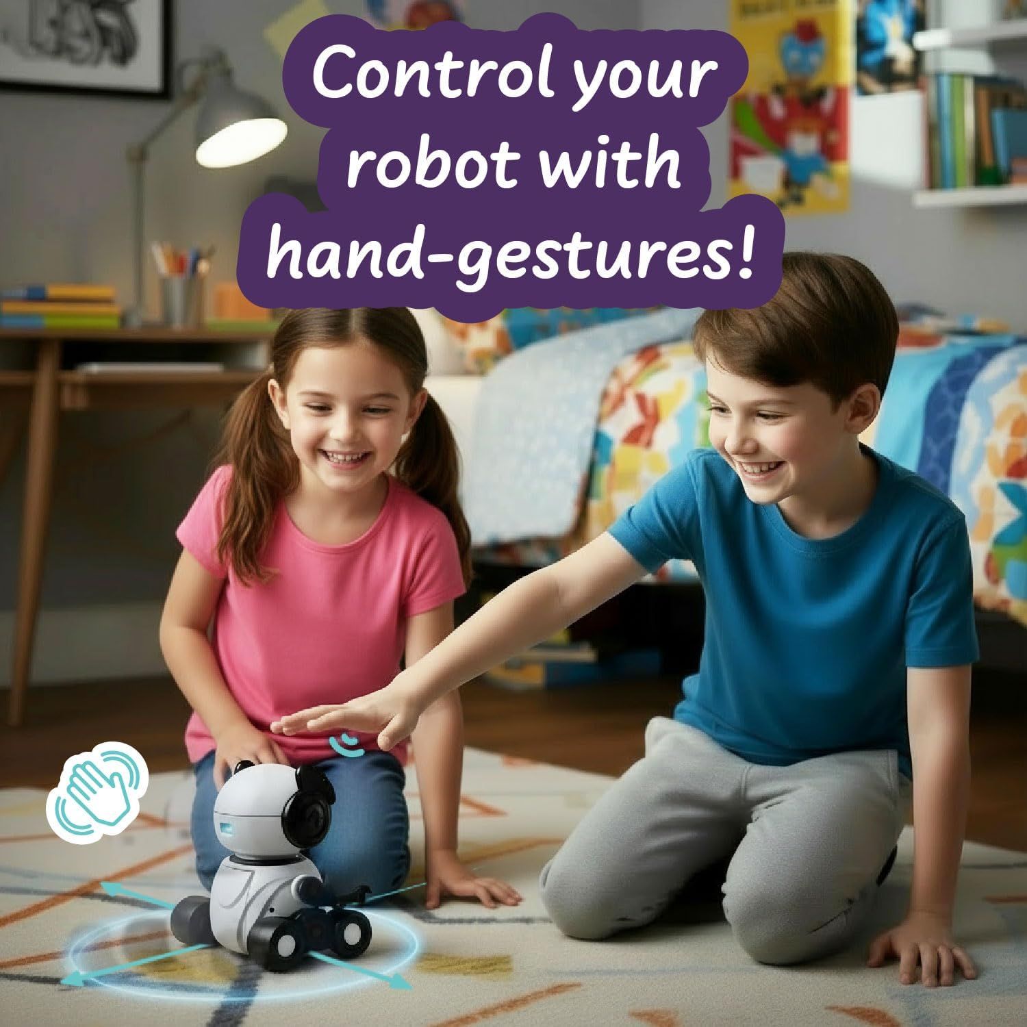 Smart Robot Toys for Kids, Interactive Remote Control Robot for Kids – 4 Play Modes, Lights &amp; Sound