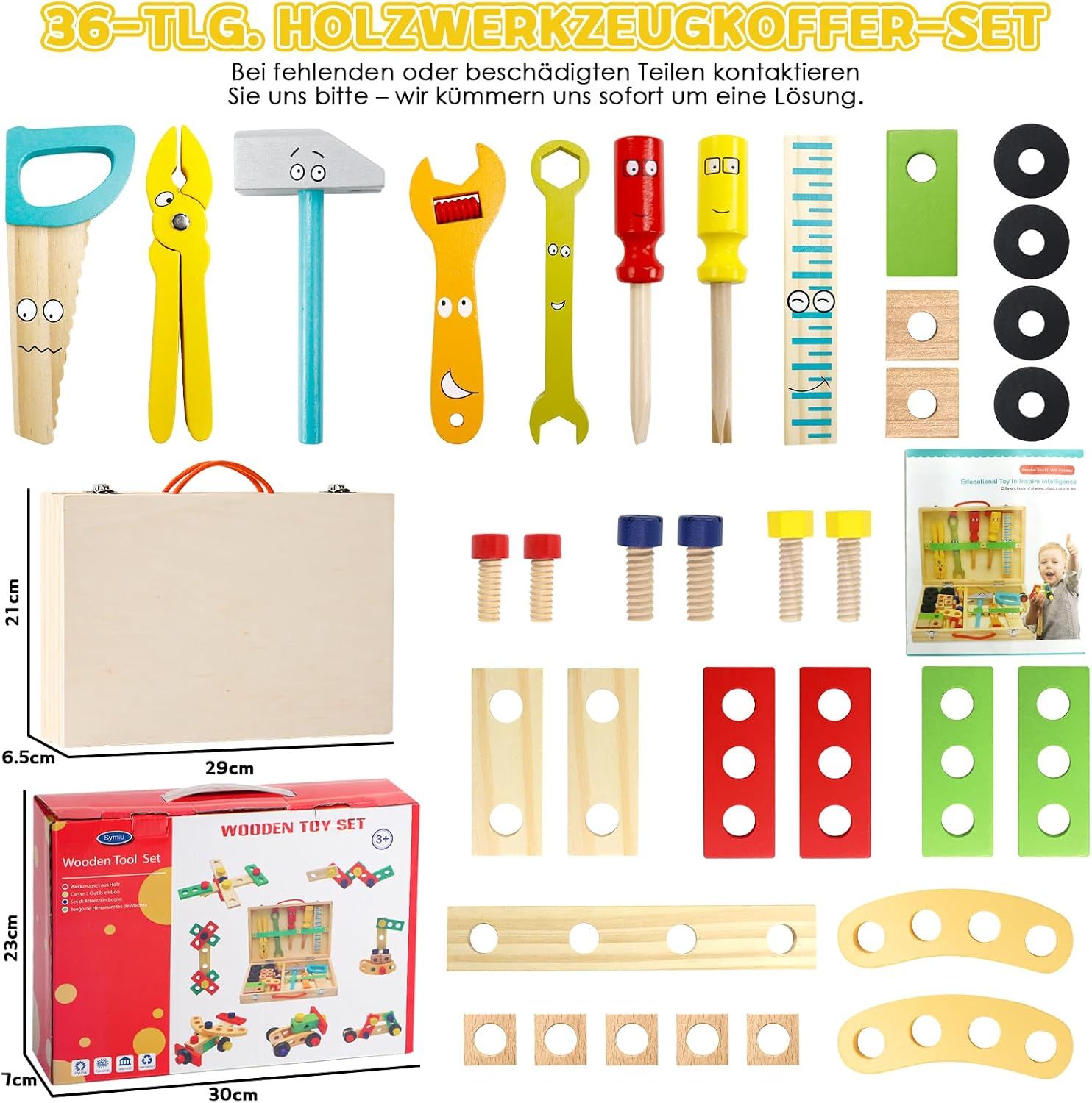 Montessori Wooden Tool Box Toy for Kids Pretend Play Learning Set