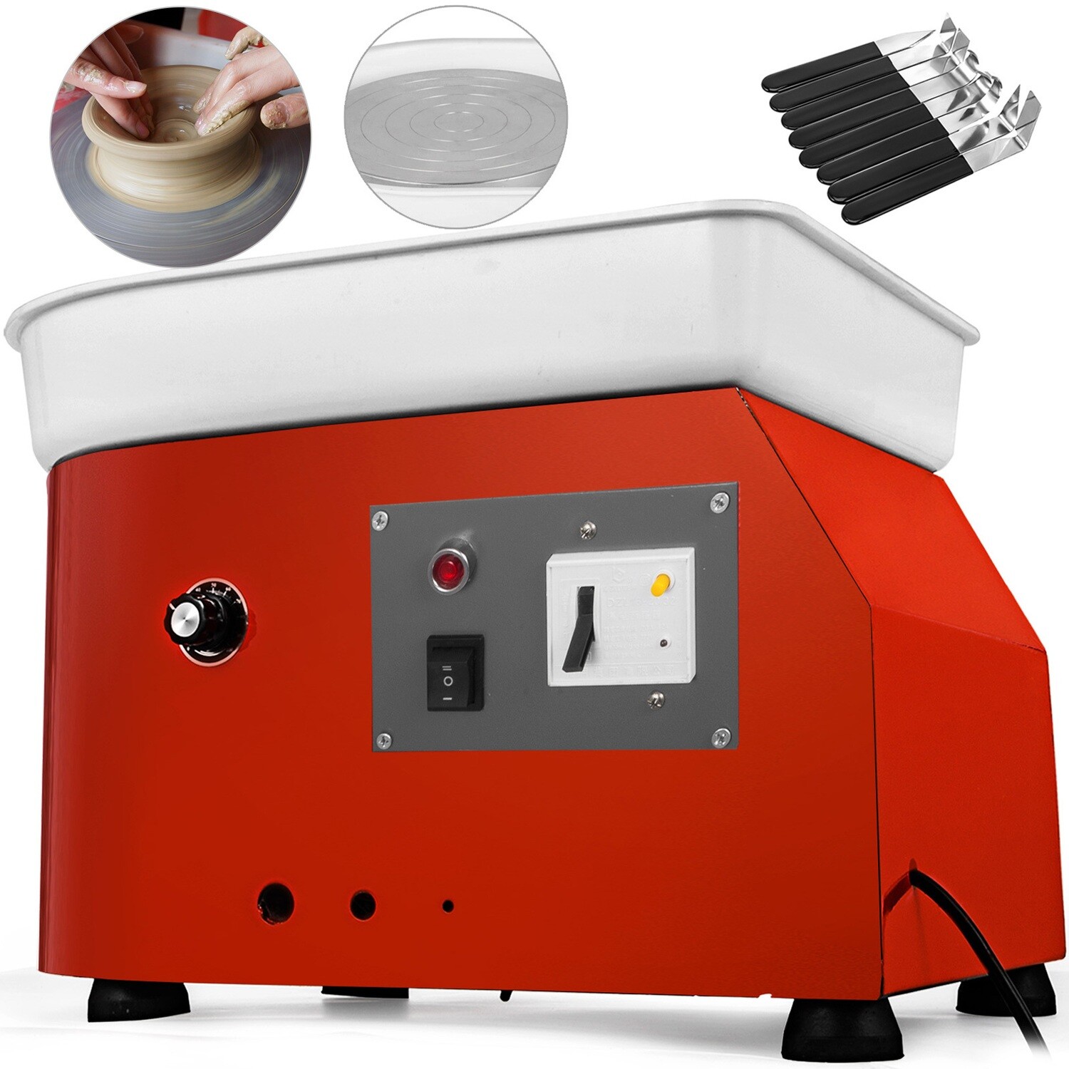 350W 25cm Electric Pottery Wheel Machine for DIY Crafts with Advanced Brushless Motor, Manual Speed Control for Ceramics and Clay Work