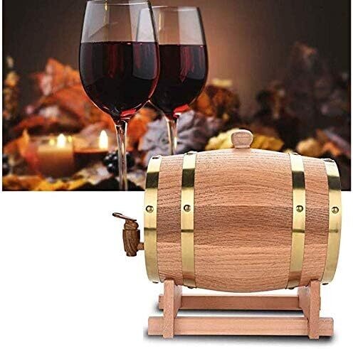 1.5L - 10L Wine Dispenser Oak Barrel Wooden Barrel Wine Making Kit with Tap Wooden Stand No Leak Age of Your Own Spirits