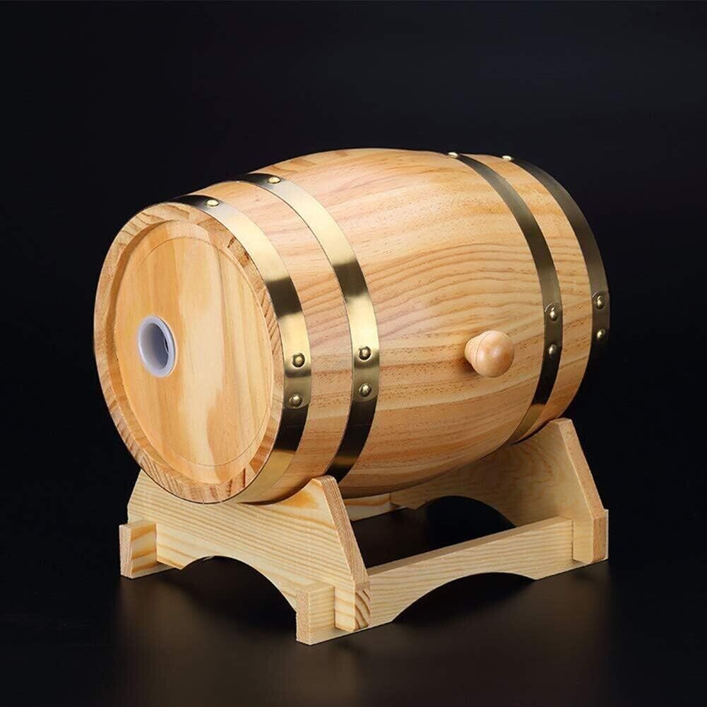 1.5L - 10L Wine Dispenser Oak Barrel Wooden Barrel Wine Making Kit with Tap Wooden Stand No Leak Age of Your Own Spirits