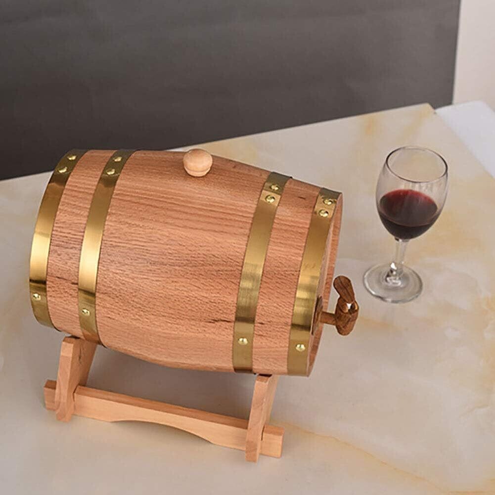 1.5L - 10L Wine Dispenser Oak Barrel Wooden Barrel Wine Making Kit with Tap Wooden Stand No Leak Age of Your Own Spirits