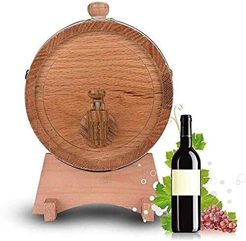 1.5L - 10L Wine Dispenser Oak Barrel Wooden Barrel Wine Making Kit with Tap Wooden Stand No Leak Age of Your Own Spirits