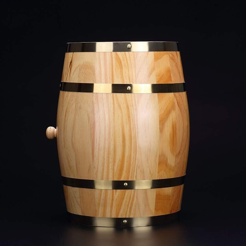 1.5L - 10L Wine Dispenser Oak Barrel Wooden Barrel Wine Making Kit with Tap Wooden Stand No Leak Age of Your Own Spirits