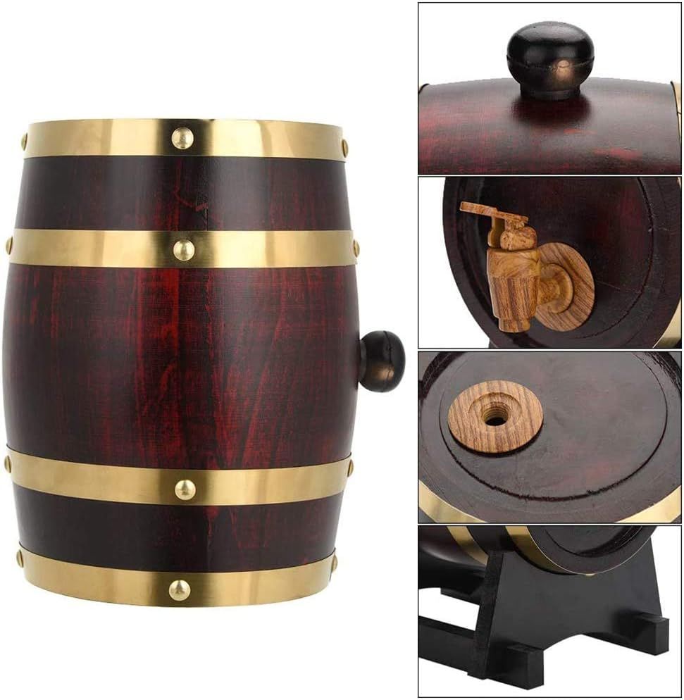 Wooden Oak Barrel with Stand and Tap