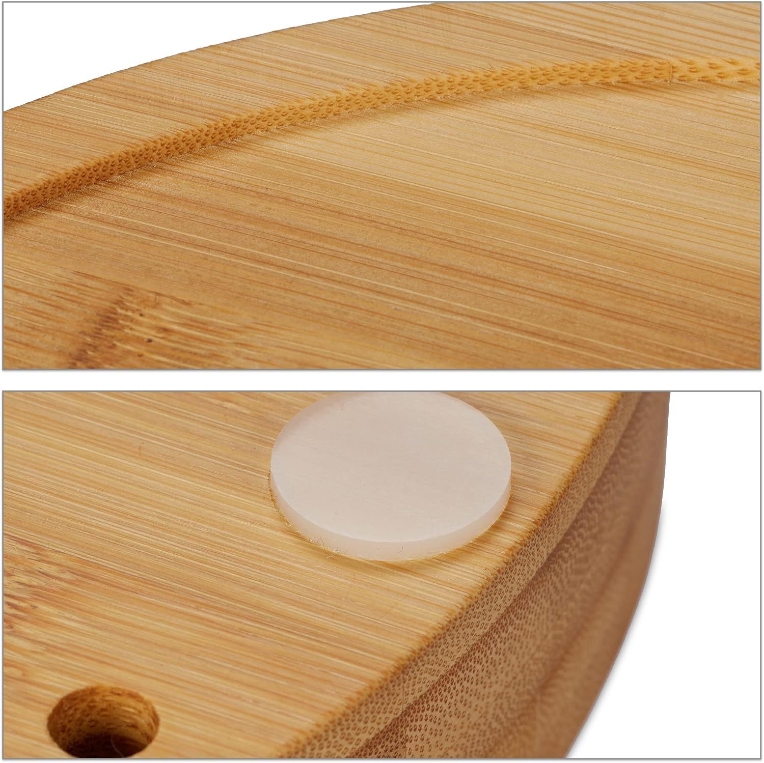 Bamboo Rotating Cheese Board Set with Stainless Steel Cheese Knife 4 Piece Cutlery