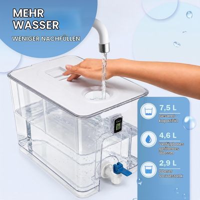 Fresiamax 7.5L Water Filter Dispenser with Tap and Cartridge