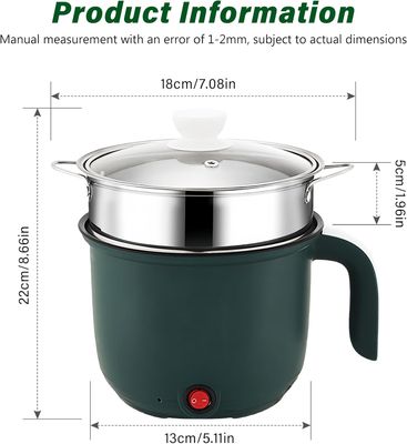 1.5L Electric Hot Pot with Steamer Basket