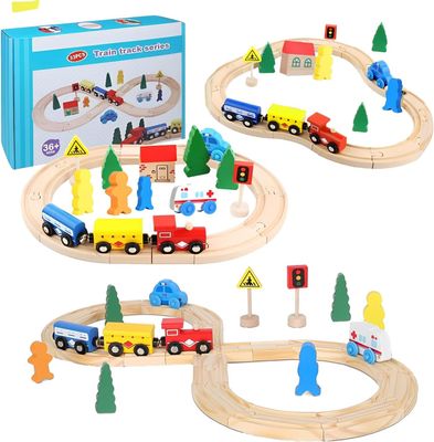Railway Learning Wooden Magnetic Train Rail Set – Educational Wooden Toy