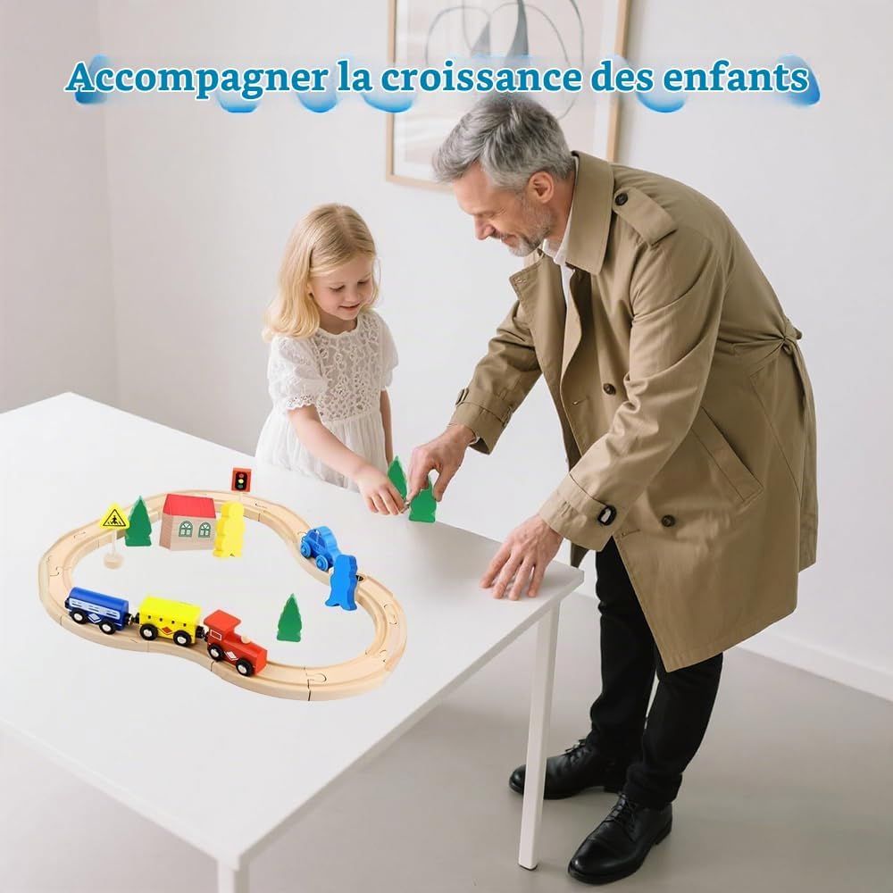 Railway Learning Wooden Magnetic Train Rail Set – Educational Wooden Toy