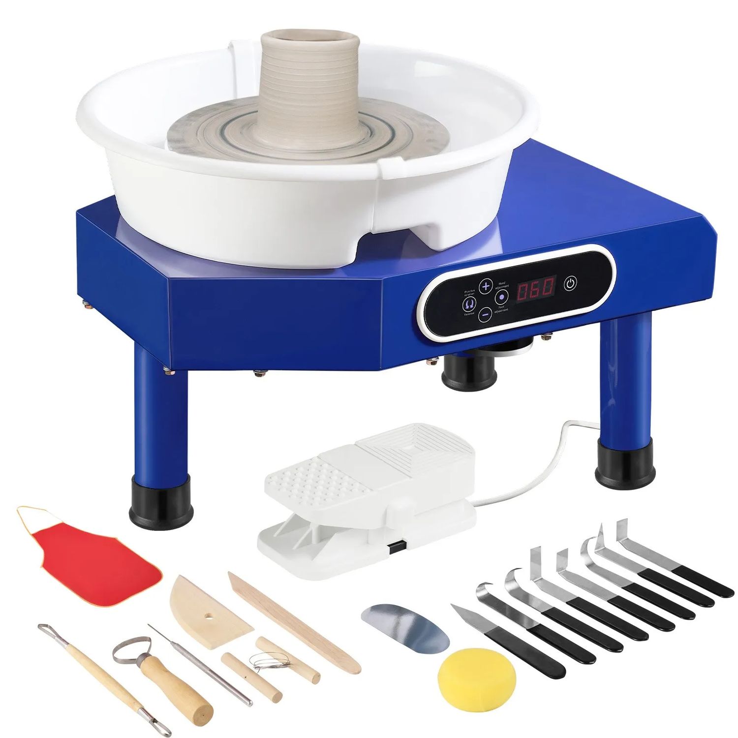 Pottery Machine 350W Electric Wheel – 10" Ceramic Wheel with LCD Touchscreen &amp; Tool Set