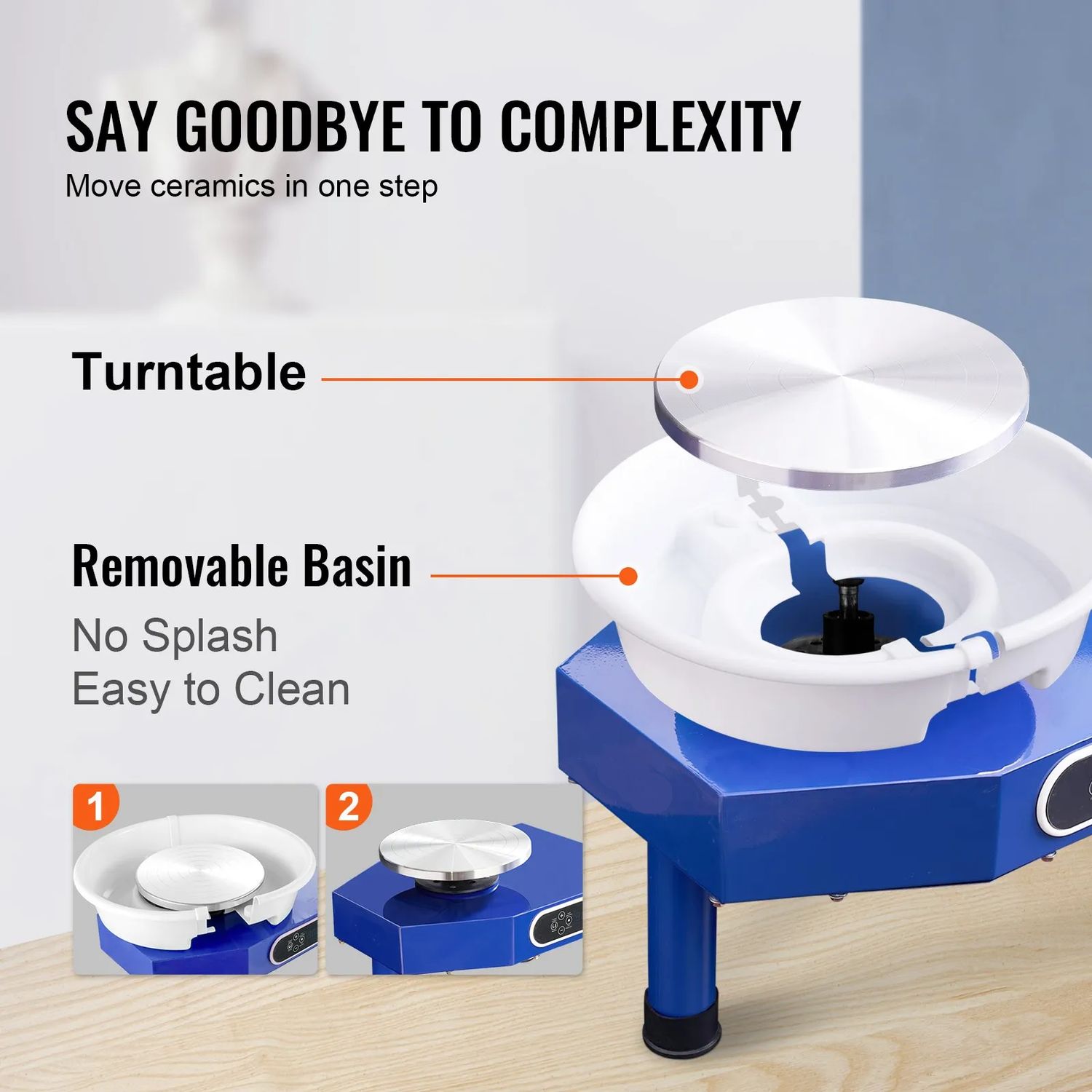 Pottery Machine 350W Electric Wheel – 10" Ceramic Wheel with LCD Touchscreen &amp; Tool Set