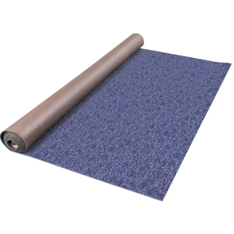 Outdoor Indoor Rug 16M Blue Polyester Non Slip Stain &amp; Mold Resistant Mat