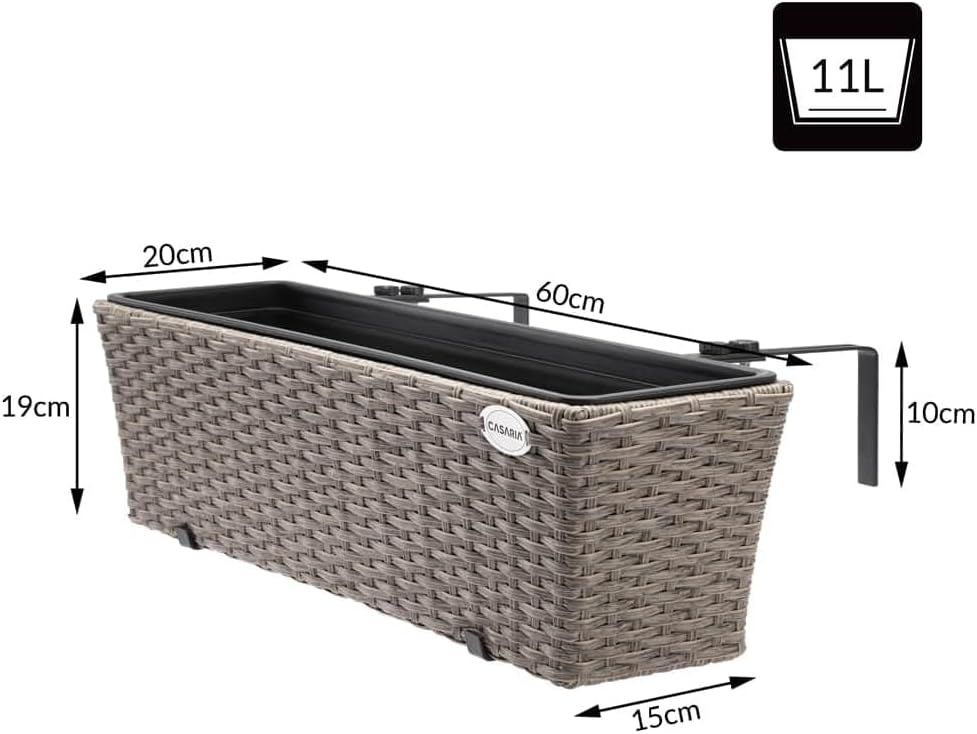 Railing Balcony Planter Box – 2 Piece Set