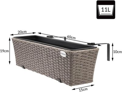 Railing Balcony Planter Box – 2 Piece Set