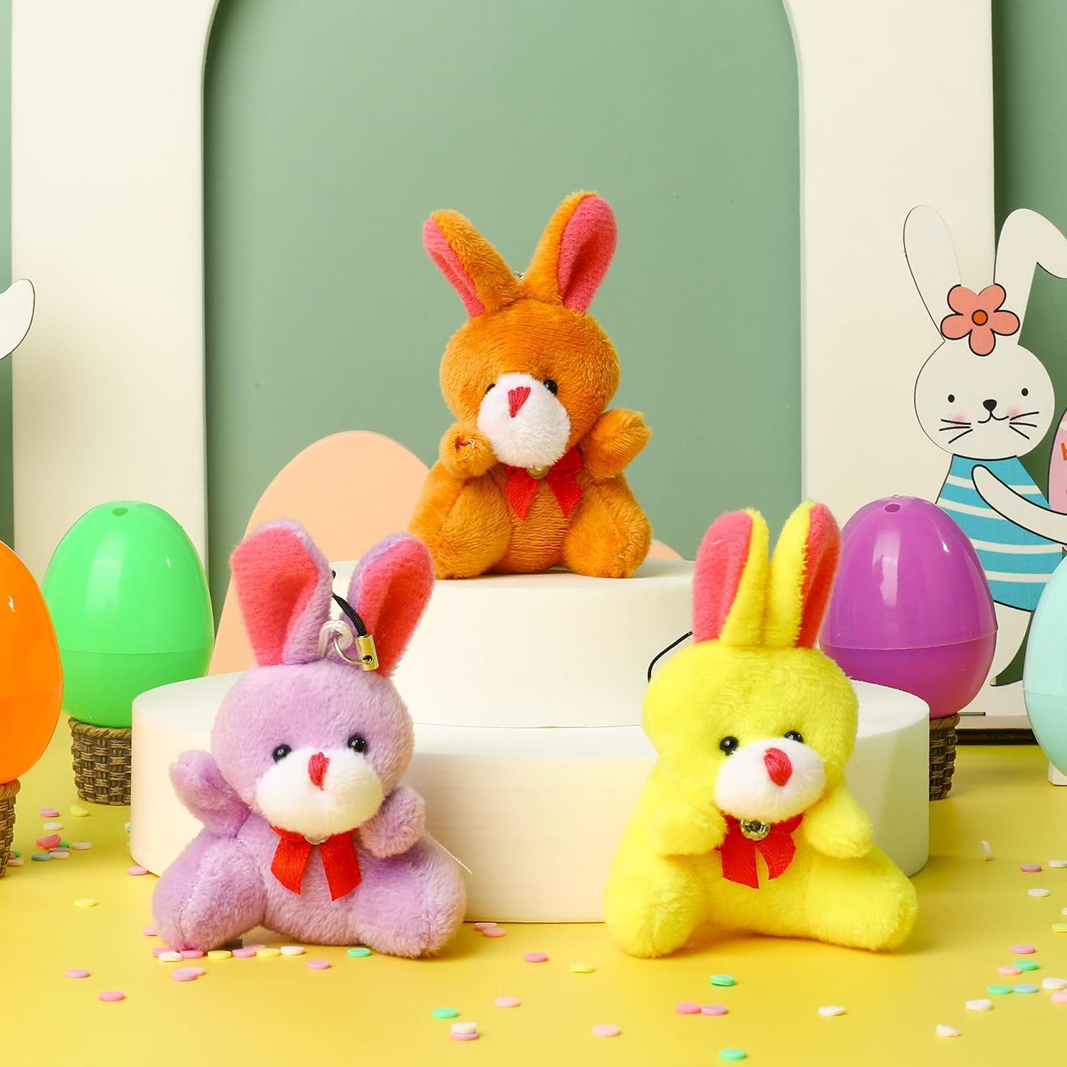 12pcs Easter Egg Hunt Plush Animal Toys Set