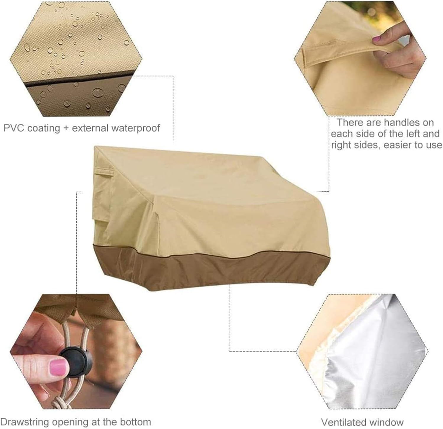 Waterproof Garden Sofa Cover 193x83x84cm Outdoor Patio Furniture Protector