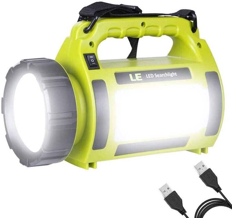Rechargeable 1000 Lumen LED Searchlight &amp; Camping Lantern – 3600mAh Power Bank