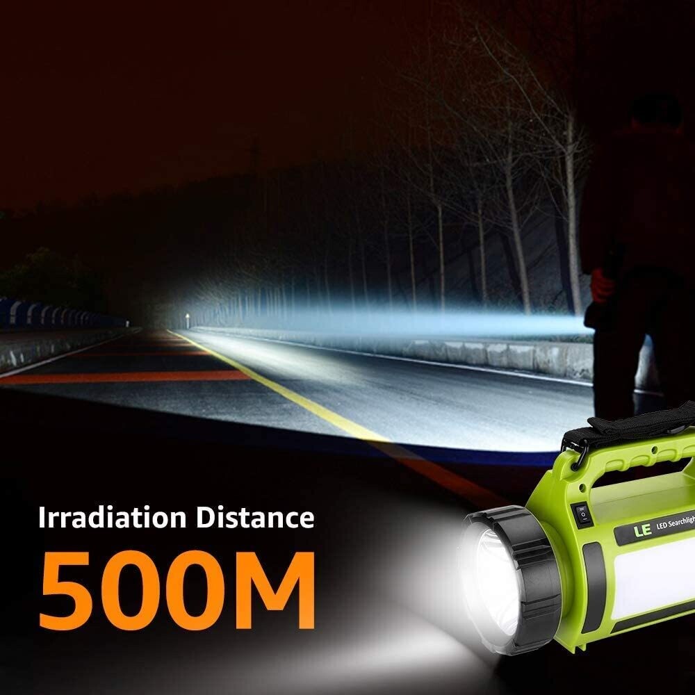 Rechargeable 1000 Lumen LED Searchlight &amp; Camping Lantern – 3600mAh Power Bank