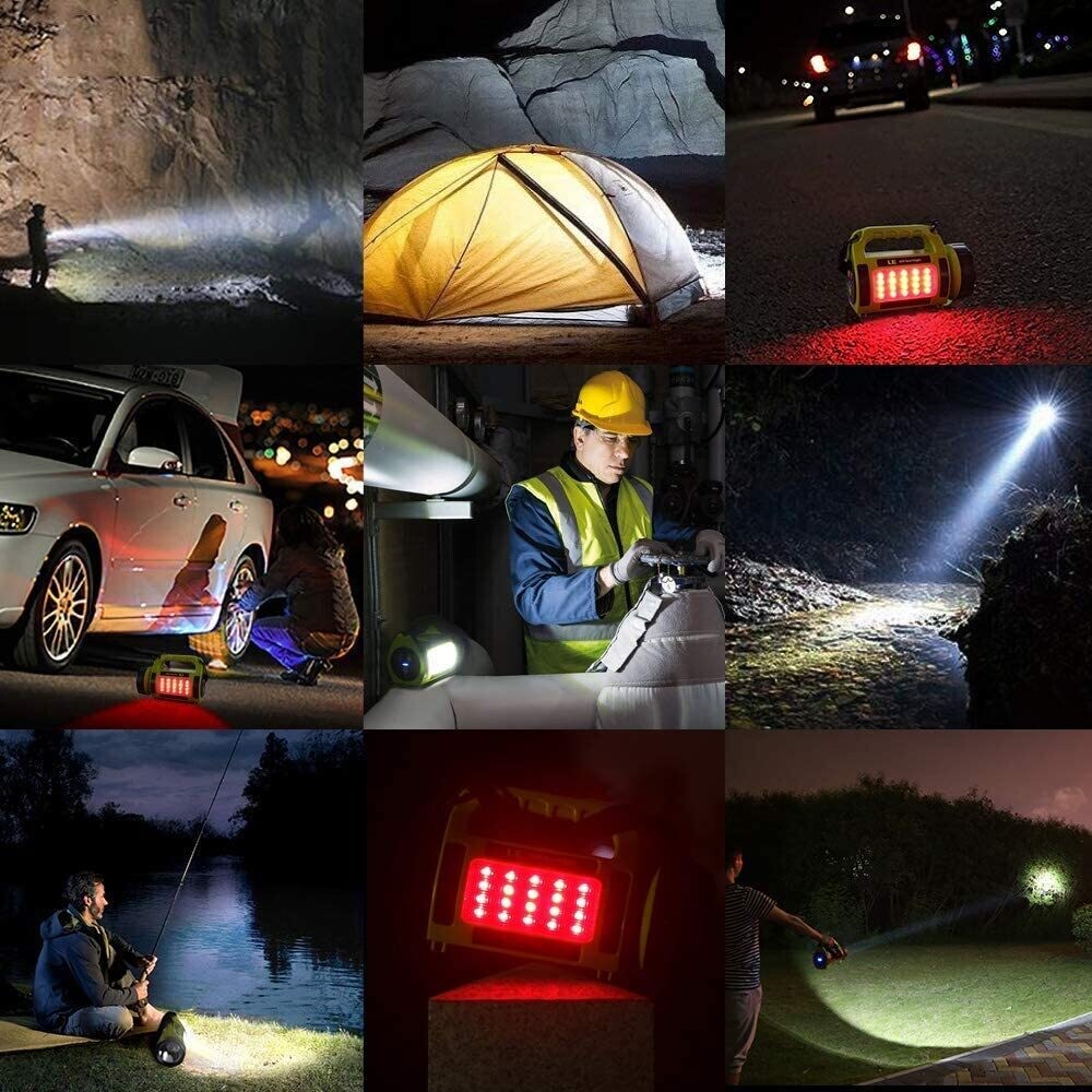Rechargeable 1000 Lumen LED Searchlight &amp; Camping Lantern – 3600mAh Power Bank