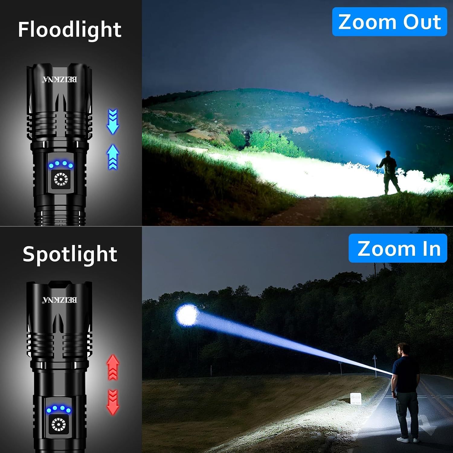 Super Bright LED Torch USB Rechargeable Flashlight