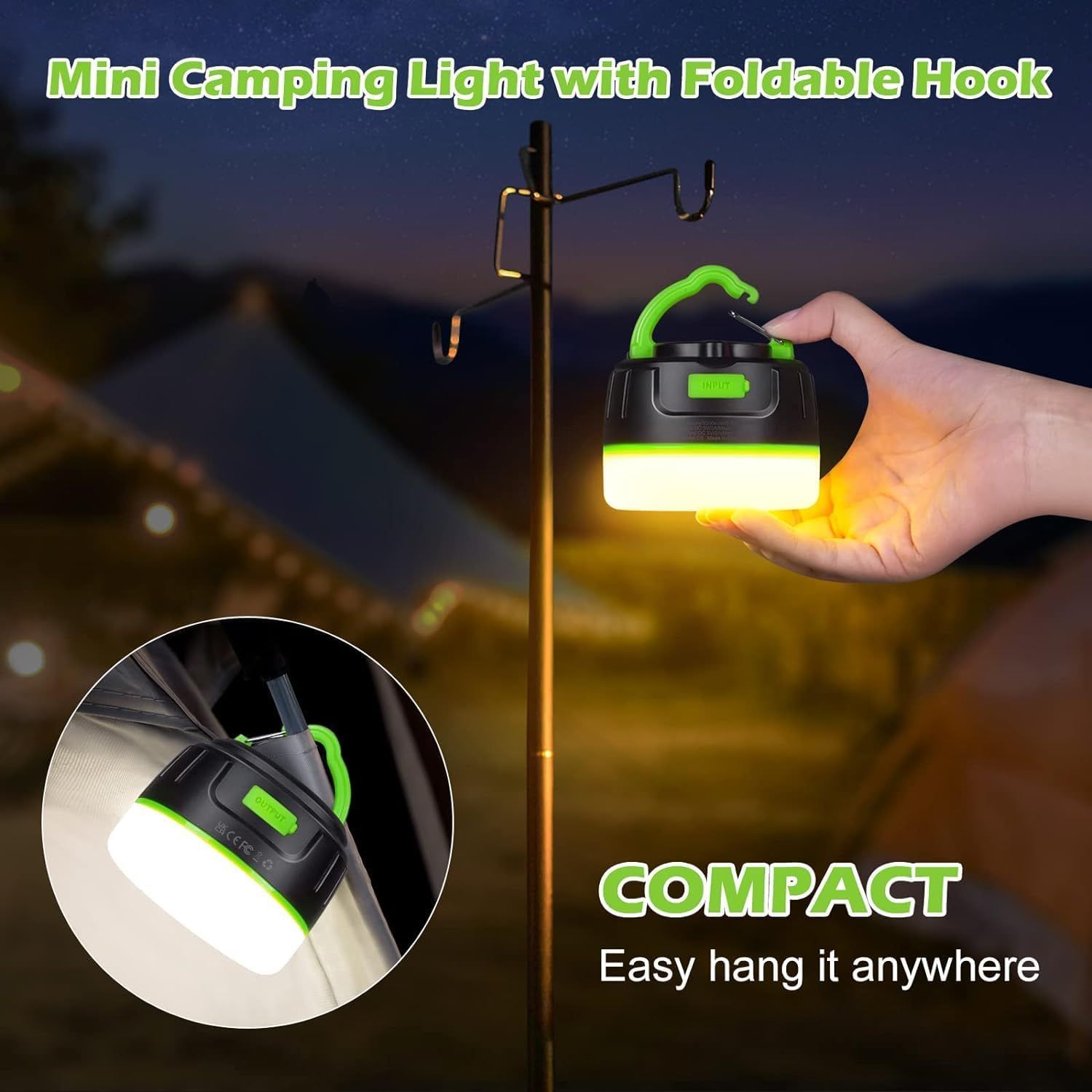 Portable Rechargeable LED Camping Lantern with Remote Control