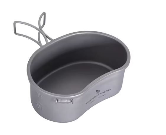 Titanium Cooking Pot Portable Camping Pots and Pans Set Canteen Mess Kit Bushcraft Equipment for Outdoor Hiking Backpacking